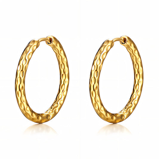 Earrings, 18K Gold Plated Steel