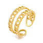 Ring, 18K Gold Plated Steel