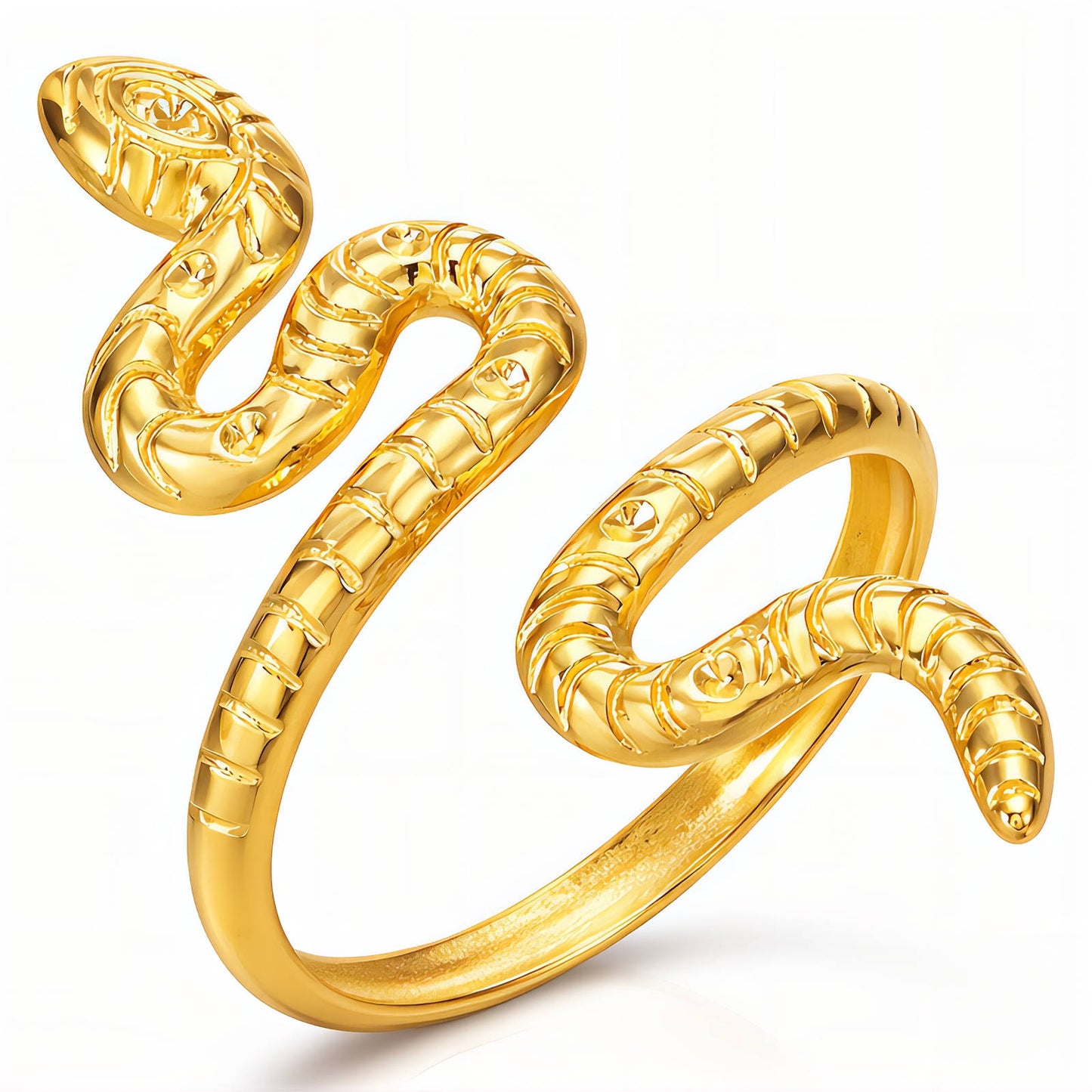 Snake Ring, 18K Gold Plated Steel
