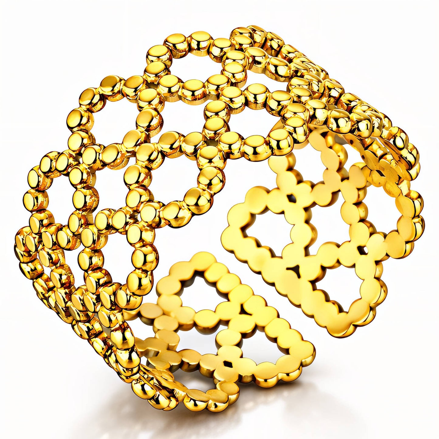 Ring, 18K Gold Plated Steel