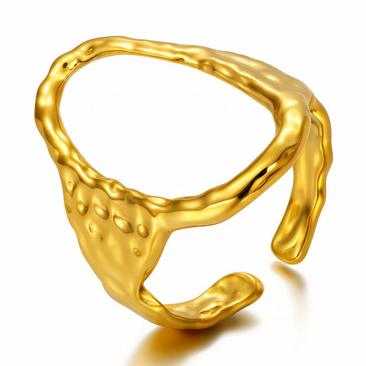 Ring, 18K Gold Plated Steel