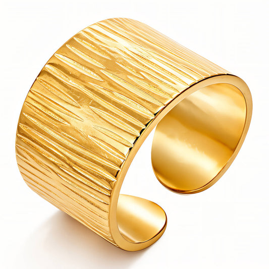 Ring, 18K Gold Plated Steel