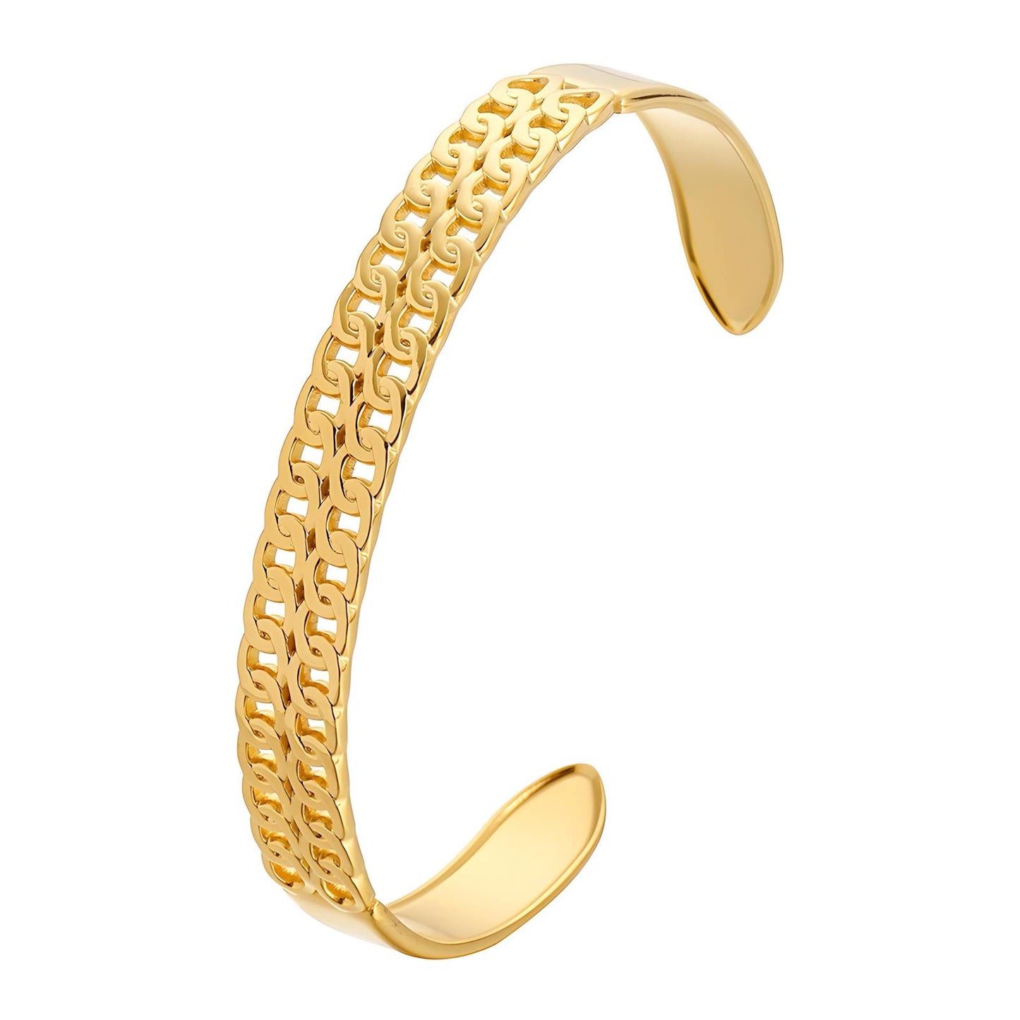 Bracelet, 18K Gold Plated Steel