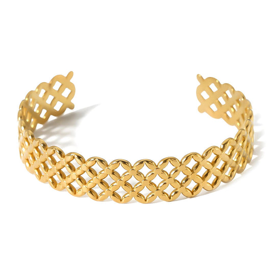Bracelet, 18K Gold Plated Steel