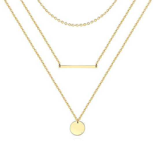 Necklace, 18K Gold Plated Steel