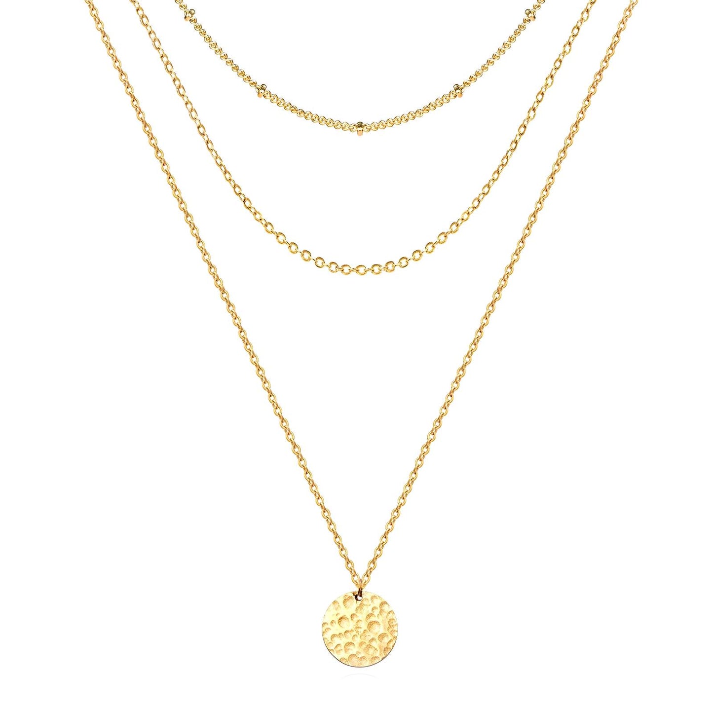 Necklace, 18K Gold Plated Steel