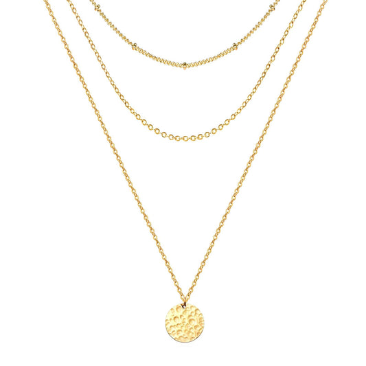 Necklace, 18K Gold Plated Steel