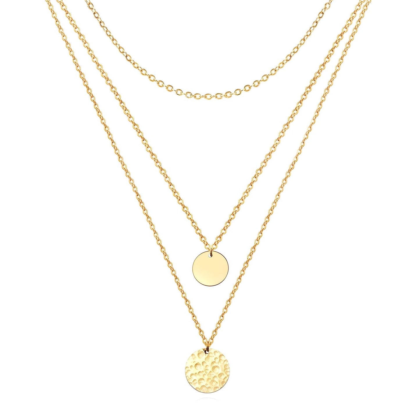 Necklace, 18K Gold Plated Steel