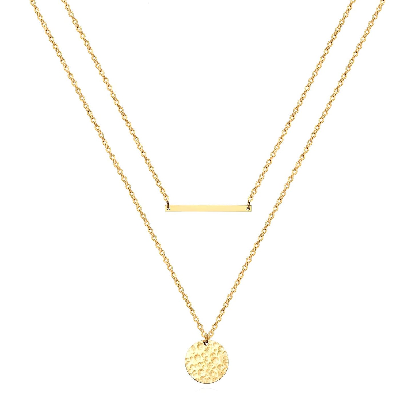 Necklace, 18K Gold Plated Steel