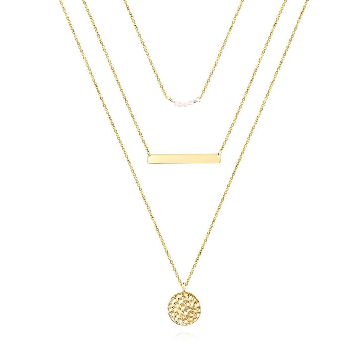 Necklace, 18K Gold Plated Steel