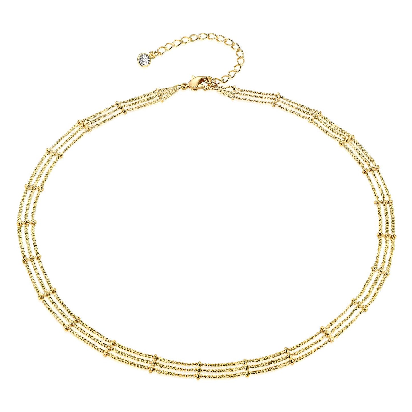 Necklace, 18K Gold Plated Steel