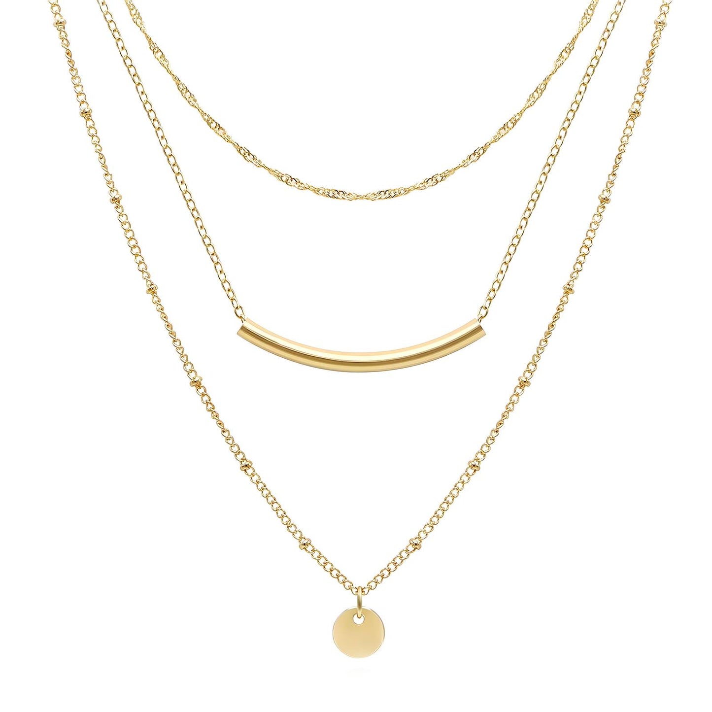 Necklace, 18K Gold Plated Steel