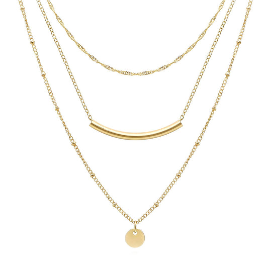 Necklace, 18K Gold Plated Steel