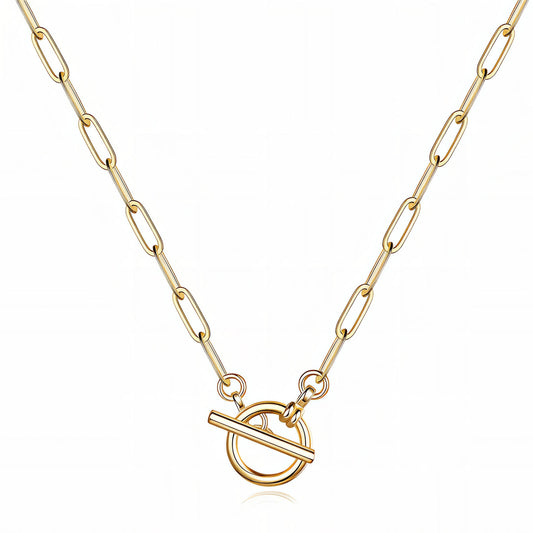 Necklace, 18K Gold Plated Steel