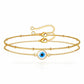 Evil Eye Bracelet, 18K Gold Plated Steel