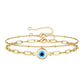 Evil Eye Bracelet, 18K Gold Plated Steel