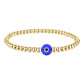 Evil Eye Bracelet, 18K Gold Plated Steel