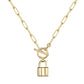 Lock Necklace, 18K Gold Plated Steel