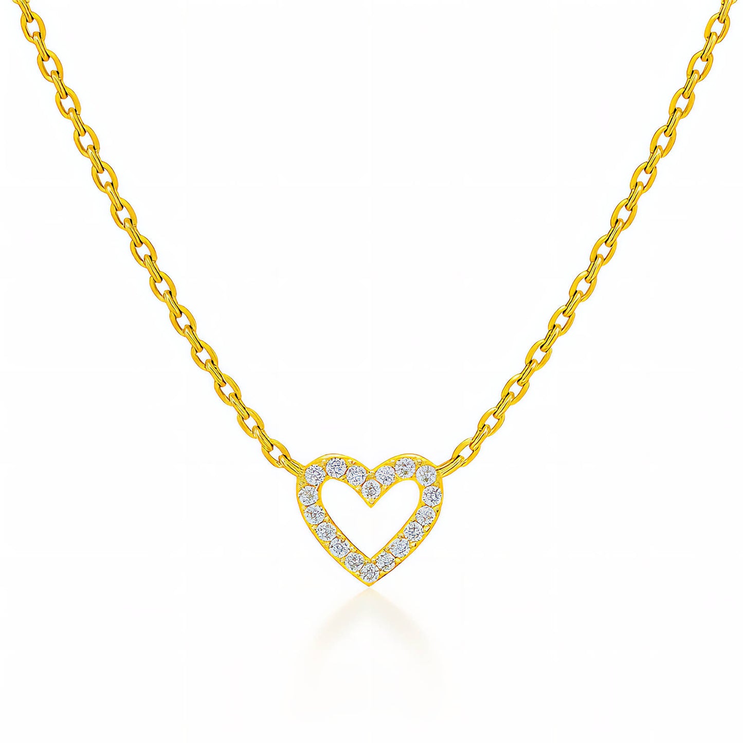 Hearts Necklace, 18K Gold Plated Steel