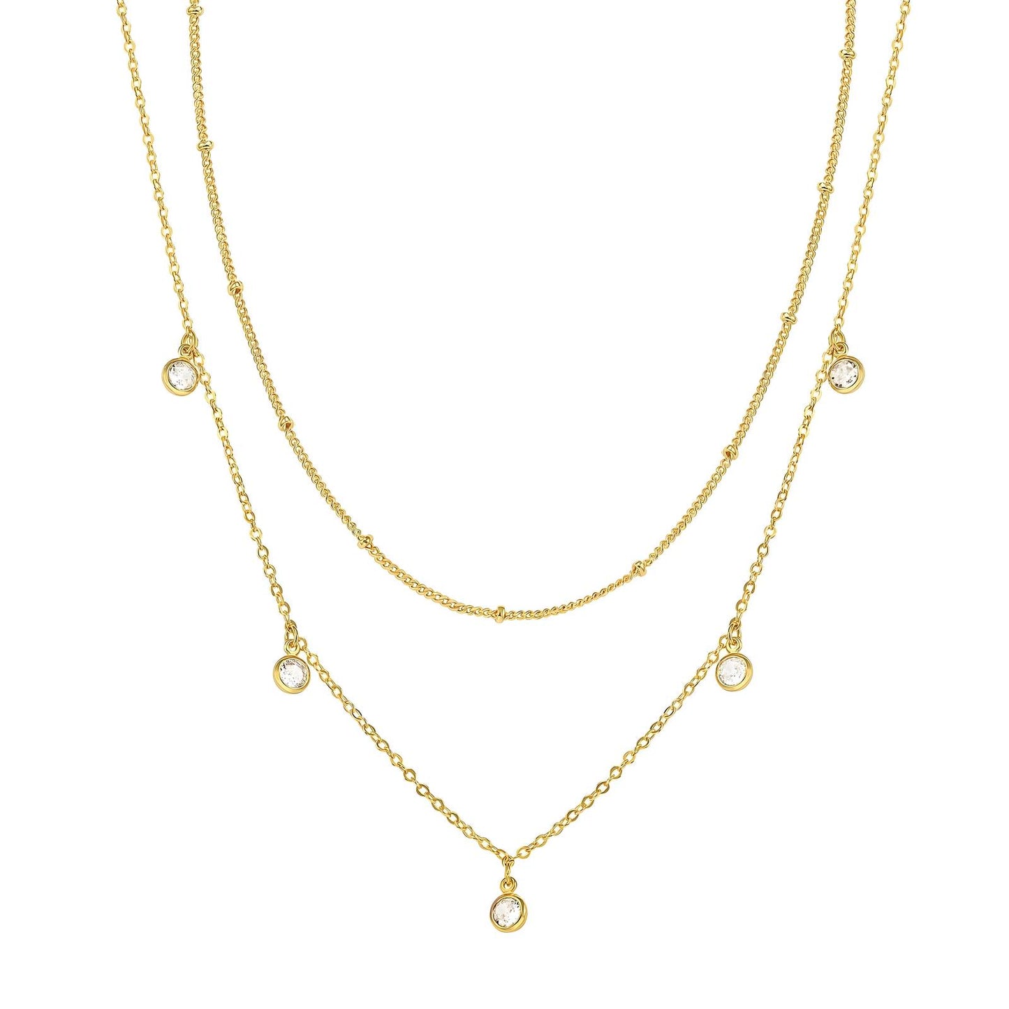 Necklace, 18K Gold Plated Steel