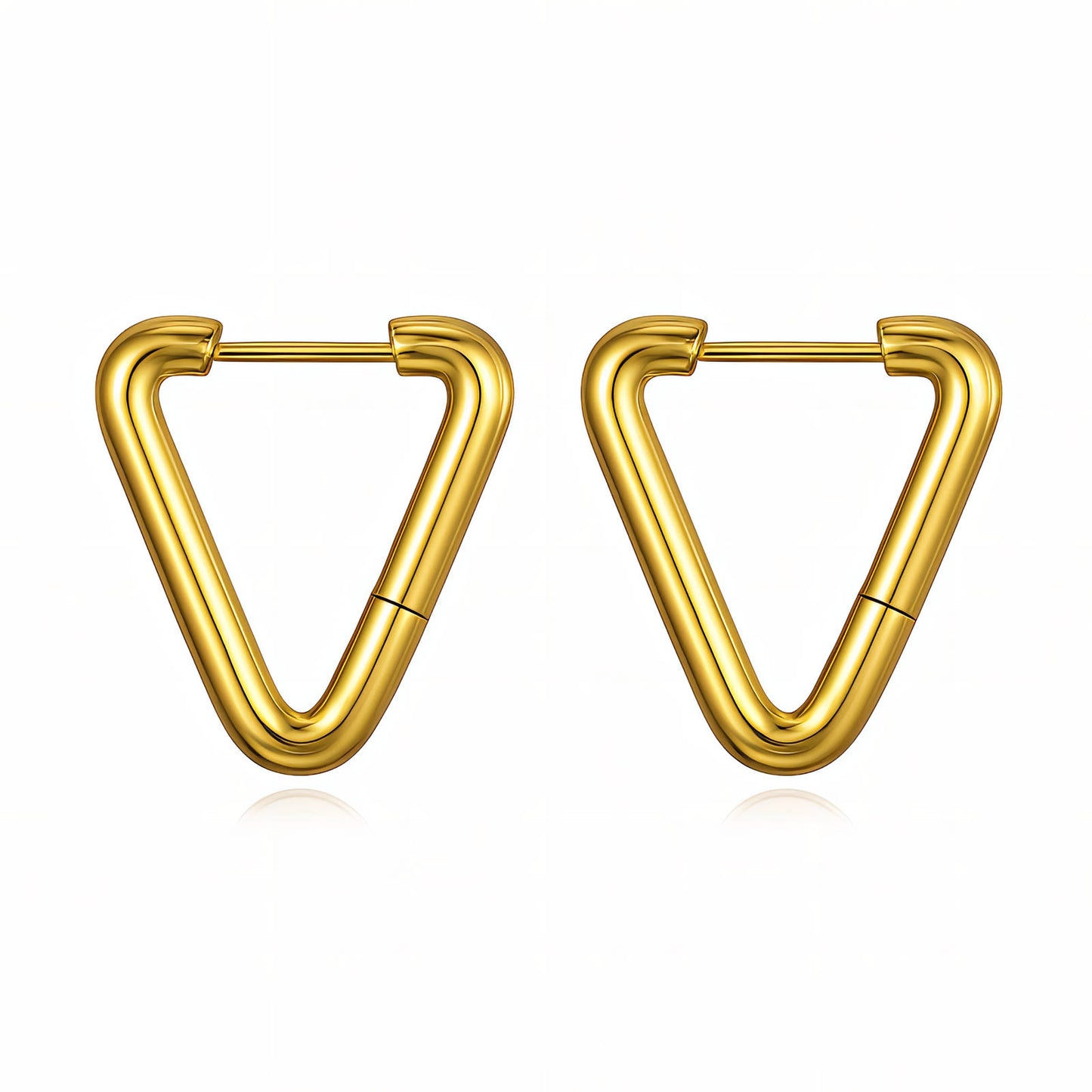 Earrings, 18K Gold Plated Steel