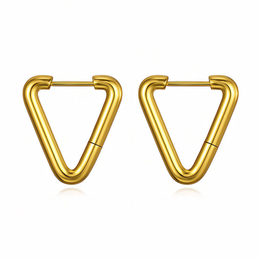 Earrings, 18K Gold Plated Steel