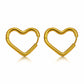 Hearts Earrings, 18K Gold Plated Steel