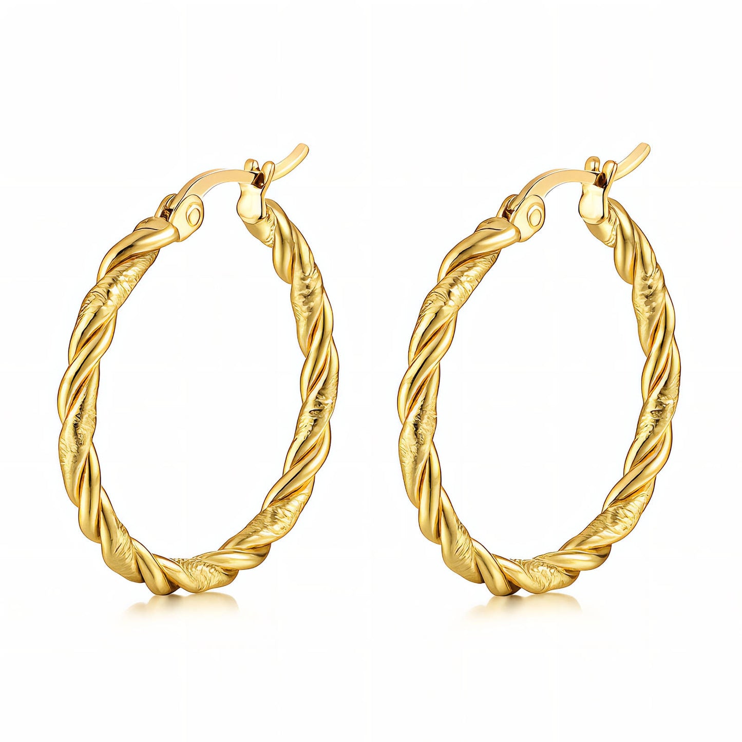 Earrings, 18K Gold Plated Steel