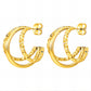 Earrings, 18K Gold Plated Steel