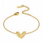 V Bracelet, 18K Gold Plated Steel