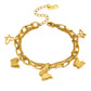 Butterflies Bracelet, 18K Gold Plated Steel
