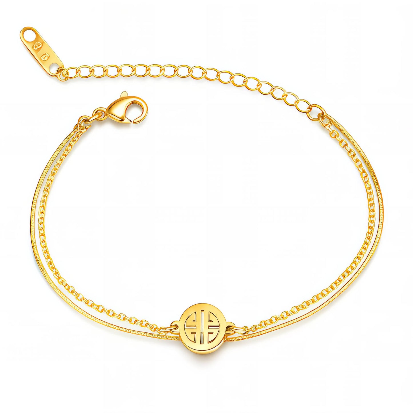 Bracelet, 18K Gold Plated Steel