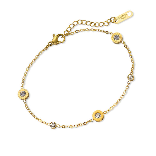 Bracelet, 18K Gold Plated Steel