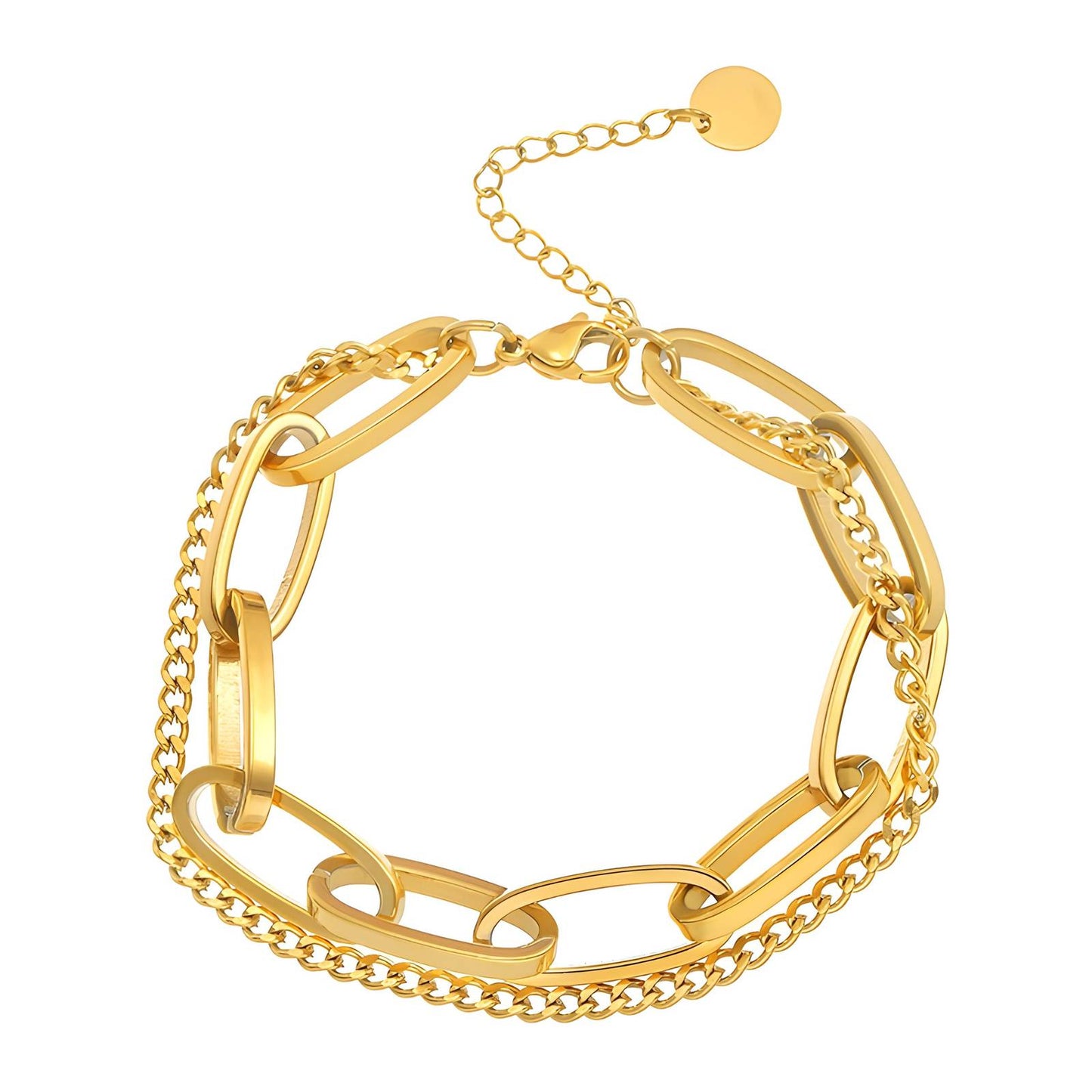 Bracelet, 18K Gold Plated Steel