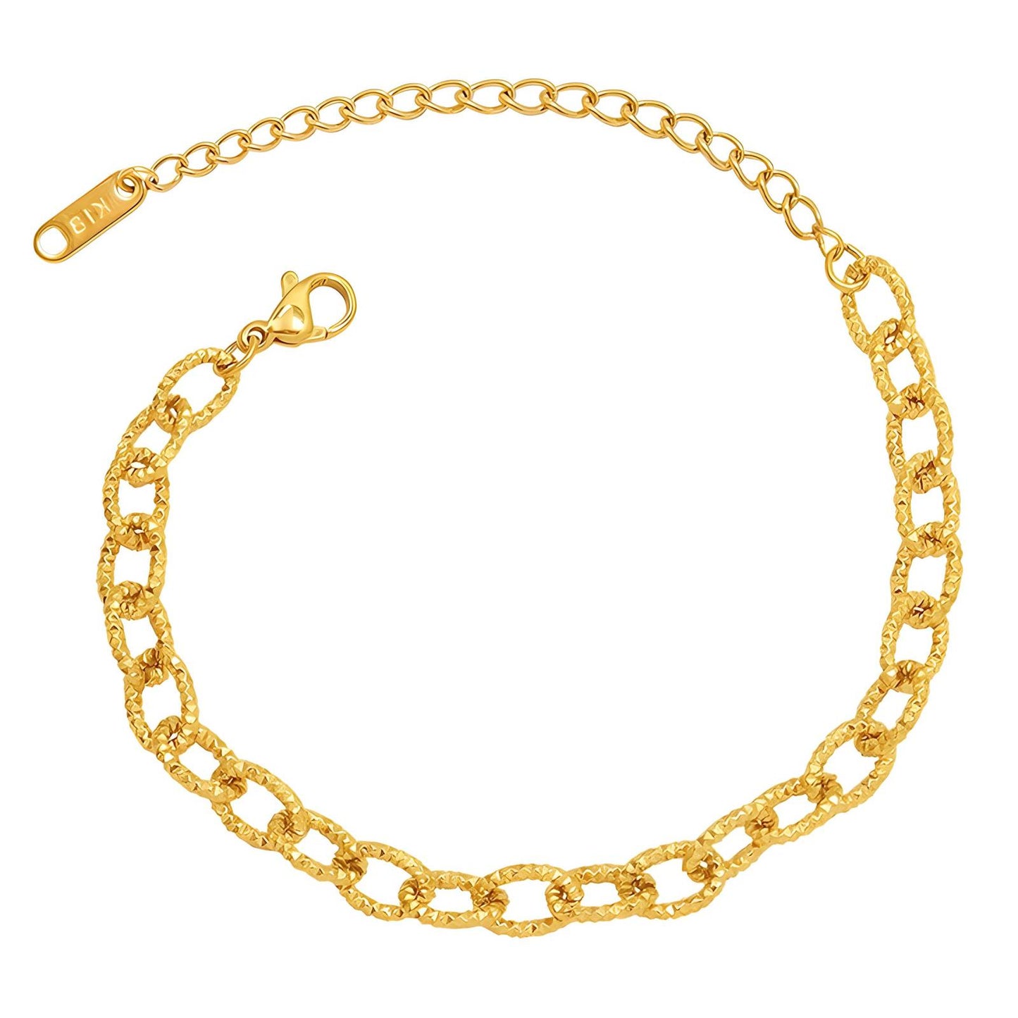 Bracelet, 18K Gold Plated Steel