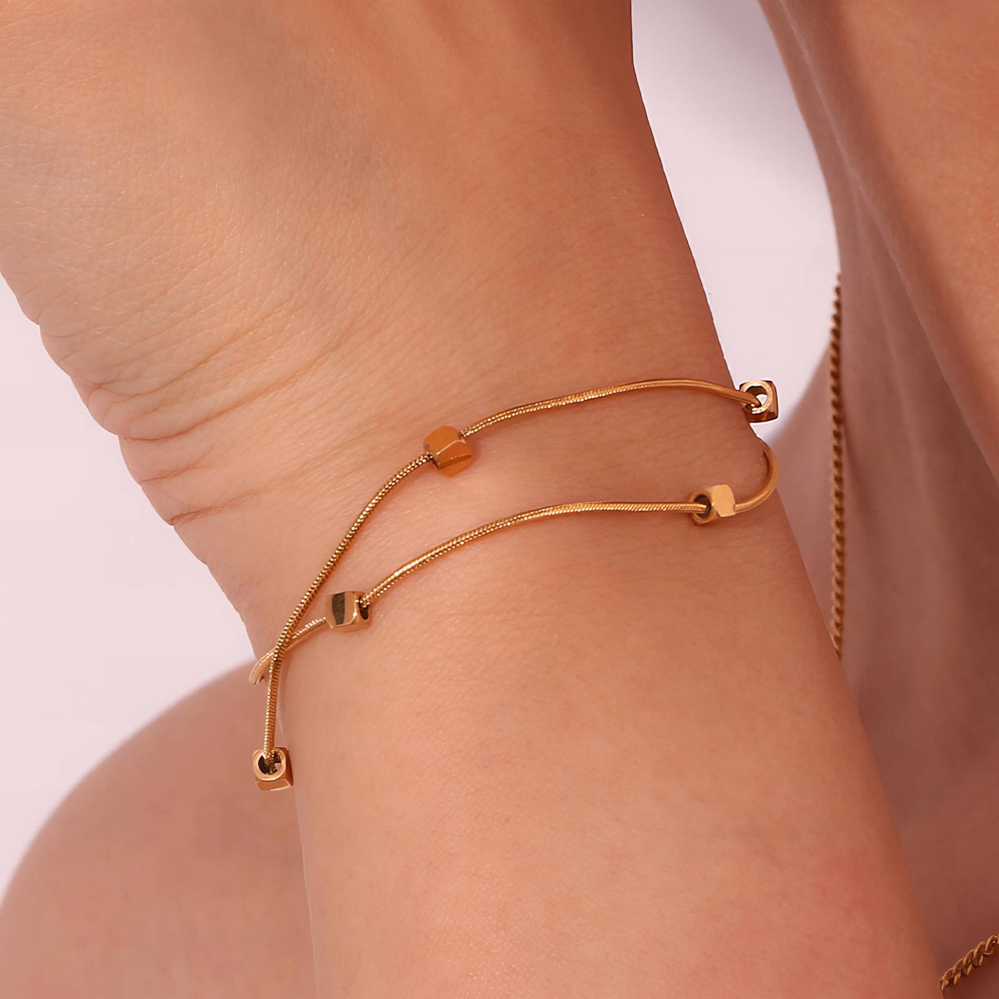 Bracelet, 18K Gold Plated Steel