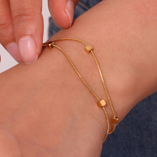 Bracelet, 18K Gold Plated Steel