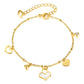 Hearts Bracelet, 18K Gold Plated Steel