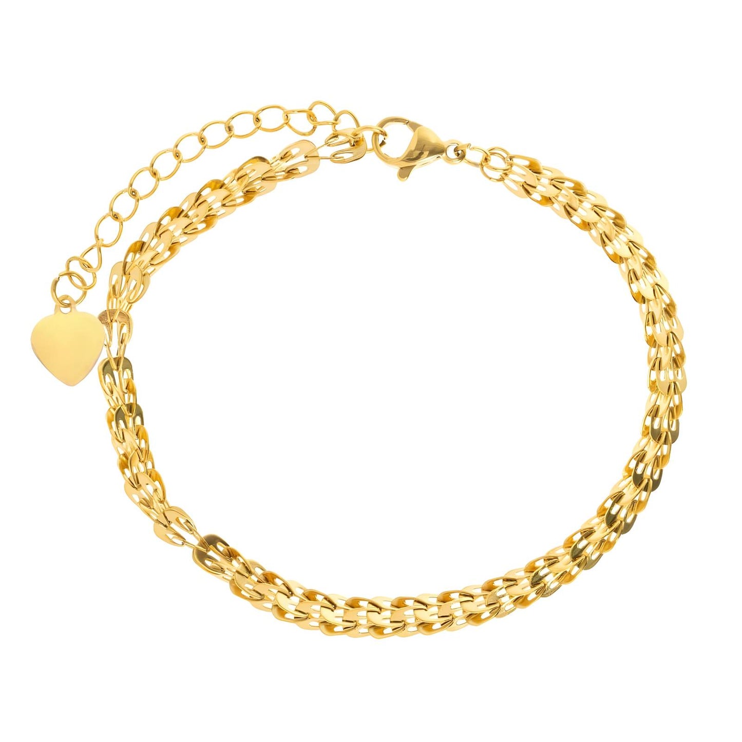 Bracelet, 18K Gold Plated Steel