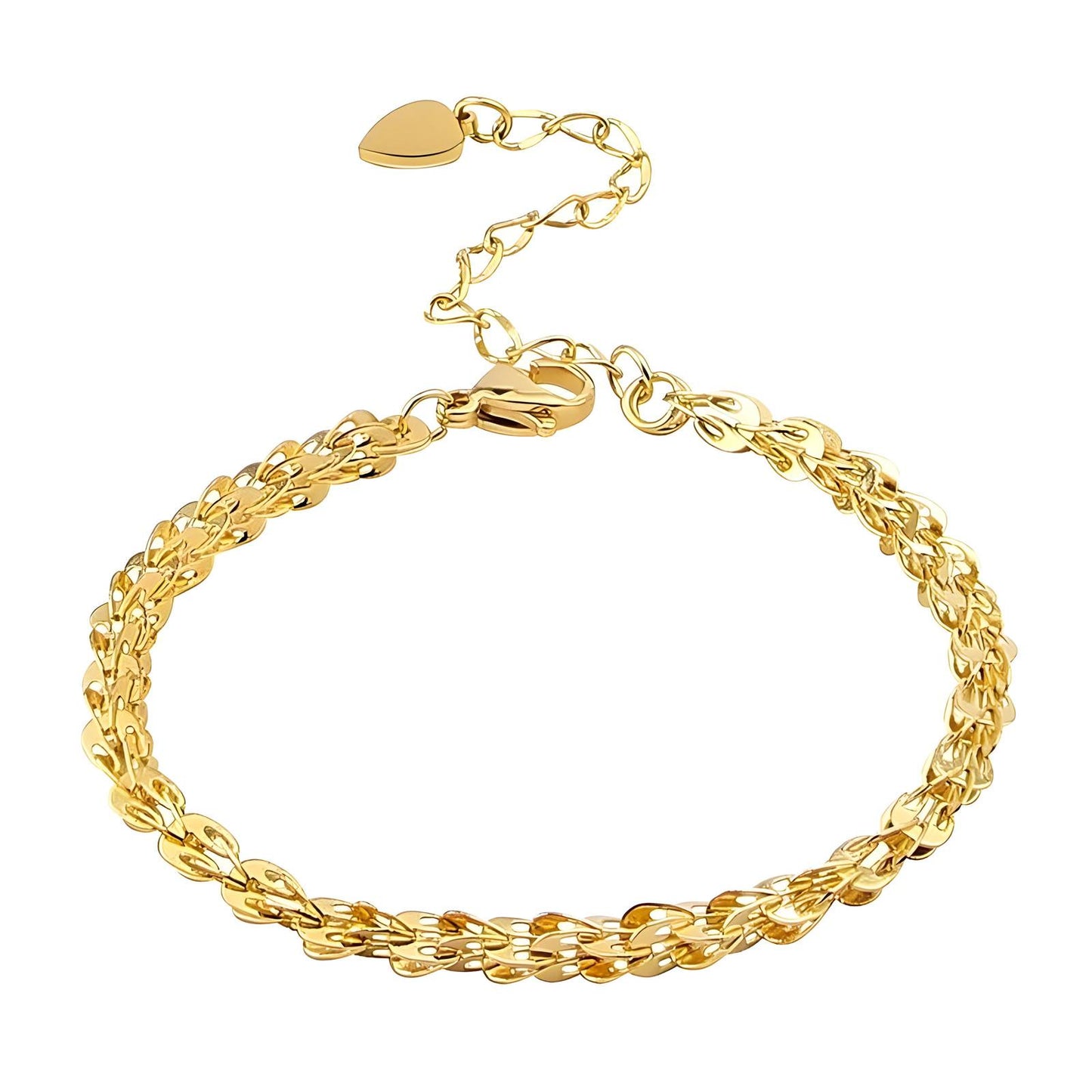 Bracelet, 18K Gold Plated Steel