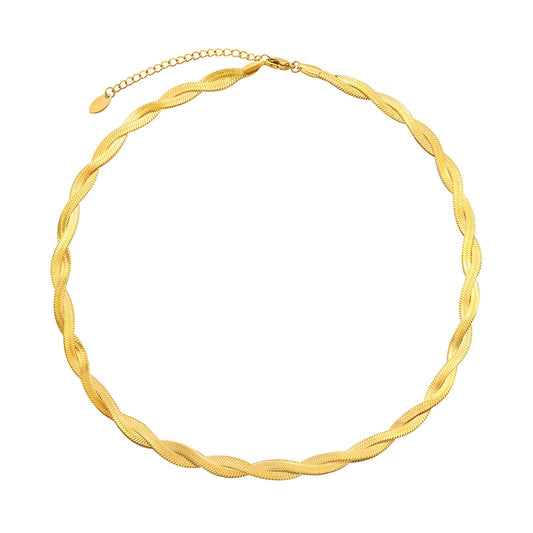 Necklace, 18K Gold Plated Steel