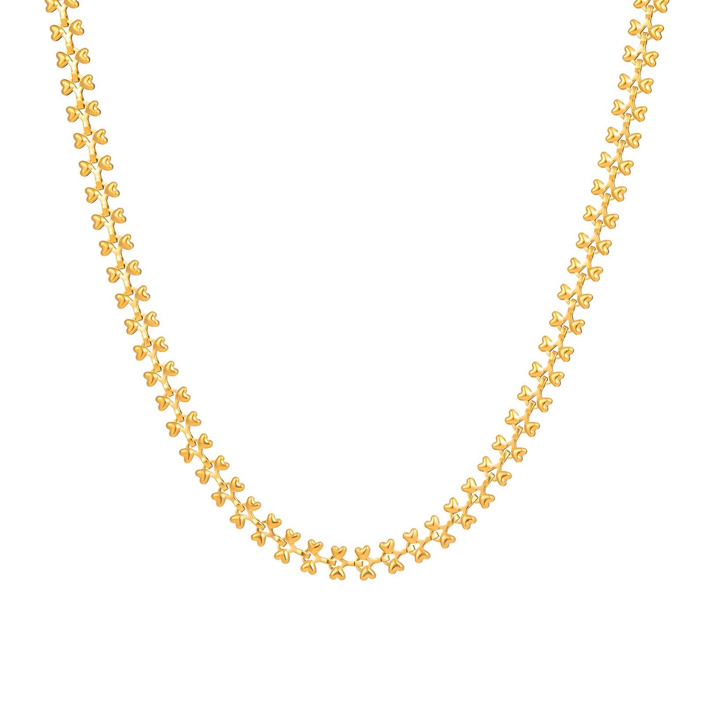 Hearts Necklace, 18K Gold Plated Steel