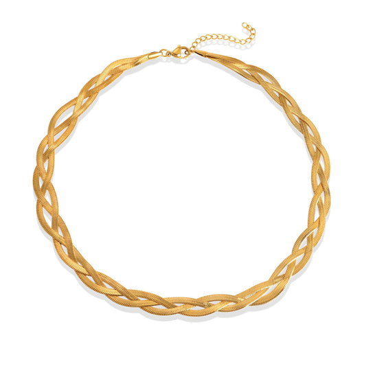 Necklace, 18K Gold Plated Steel
