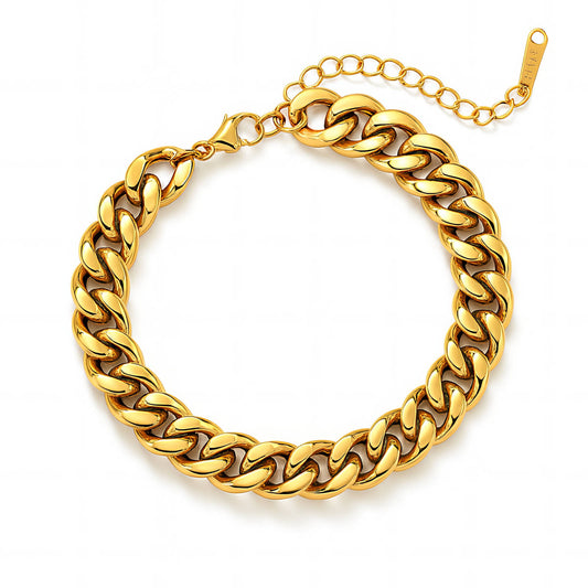 Bracelet, 18K Gold Plated Steel