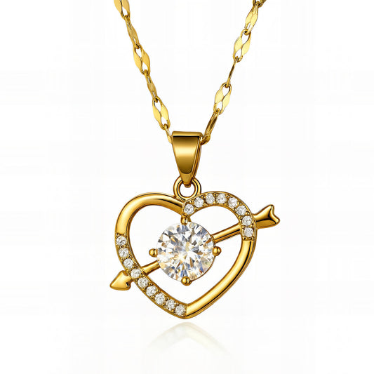Hearts Necklace, 18K Gold Plated Steel