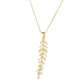 Leaves Necklace, 18K Gold Plated Steel
