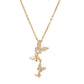 Butterflies Necklace, 18K Gold Plated Steel