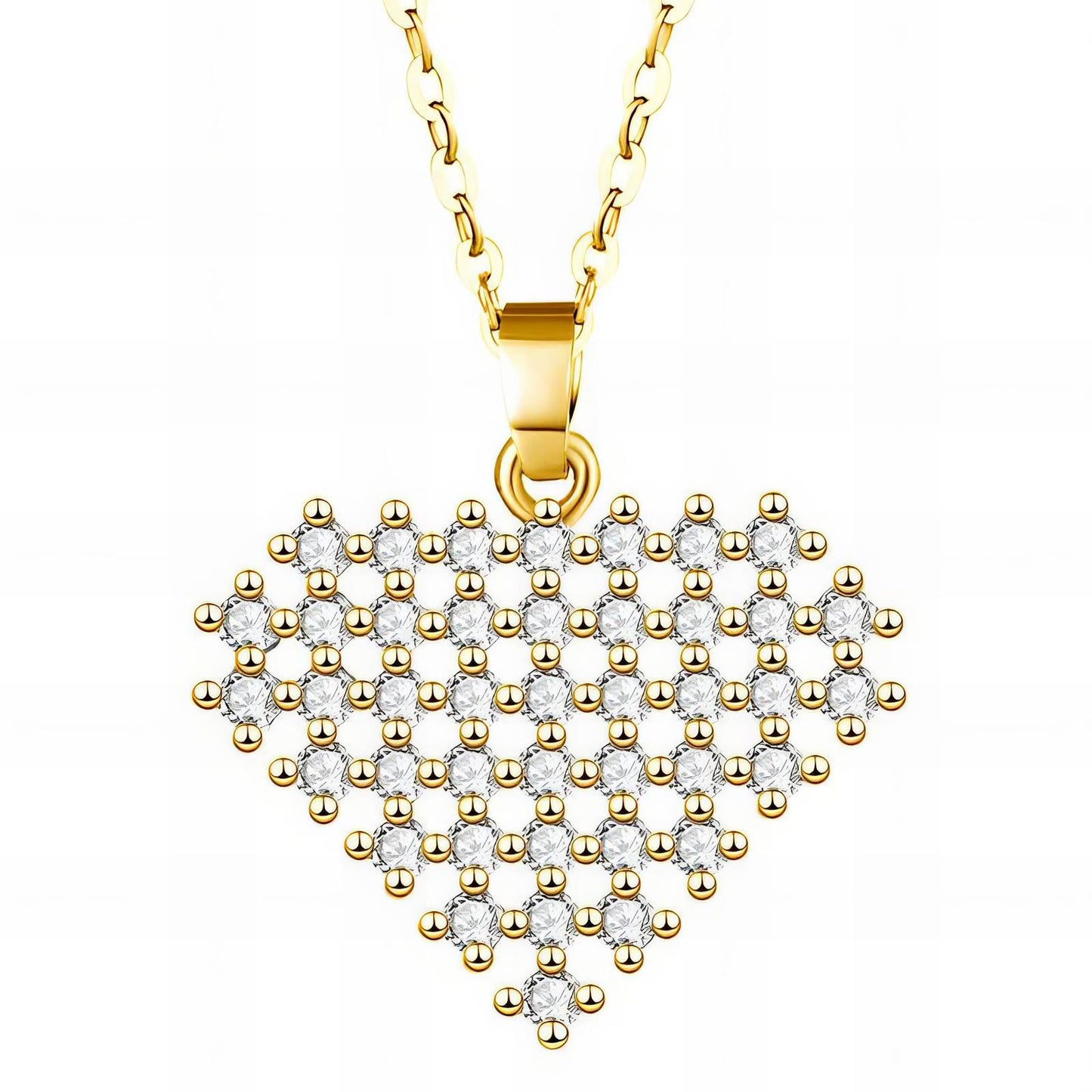 Heart Necklace, 18K Gold Plated Steel