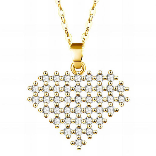 Heart Necklace, 18K Gold Plated Steel