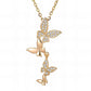Butterflies Necklace, 18K Gold Plated Steel